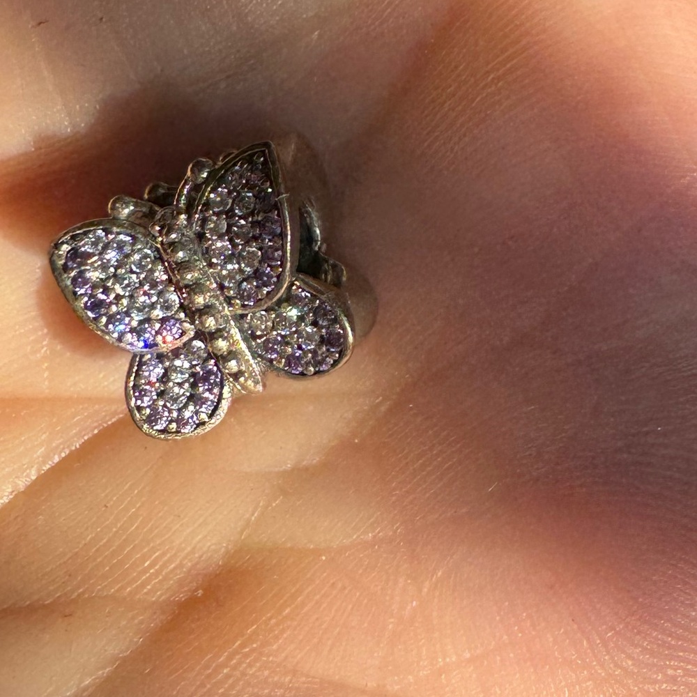 Sterling Silver and Purple Butterfly Bead
